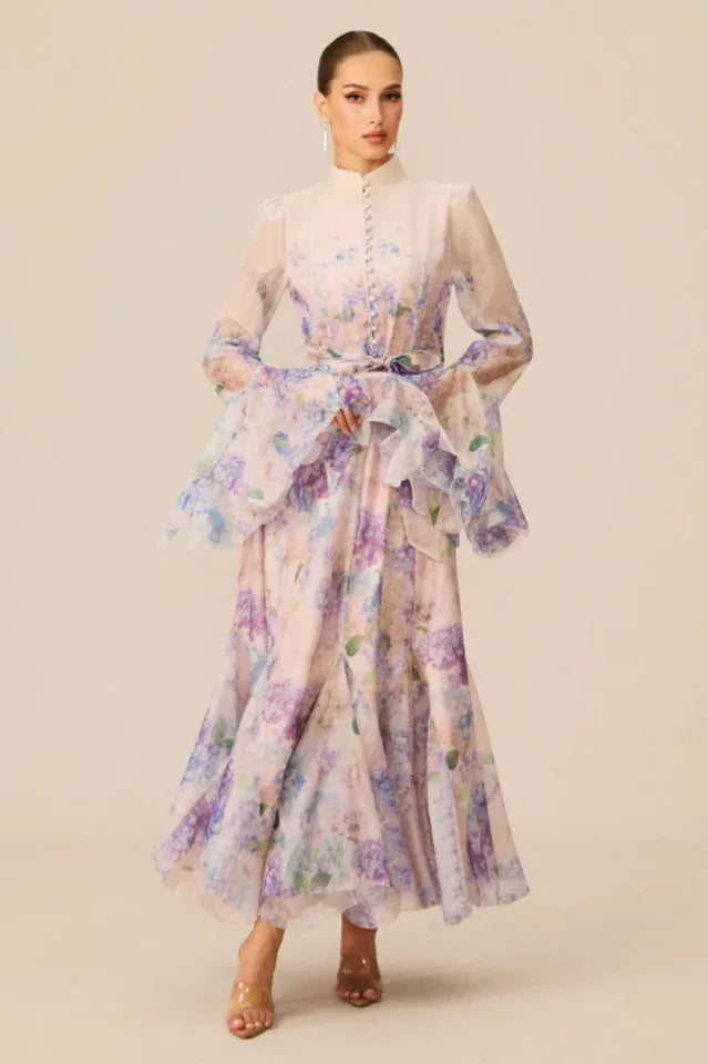 Alessia Floral Print Maxi Dress - TEVQA