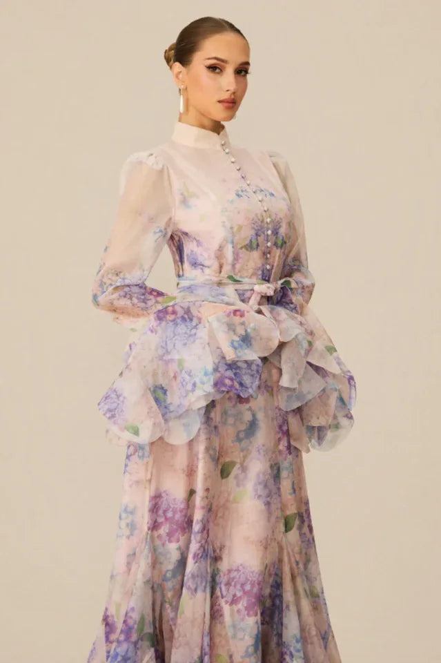 Alessia Floral Print Maxi Dress - TEVQA