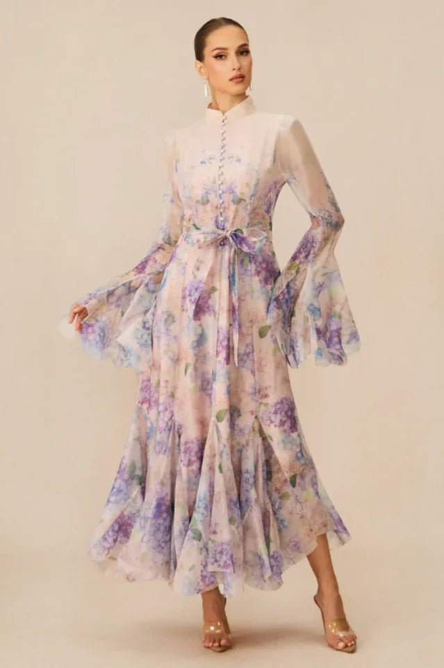 Alessia Floral Print Maxi Dress - TEVQA