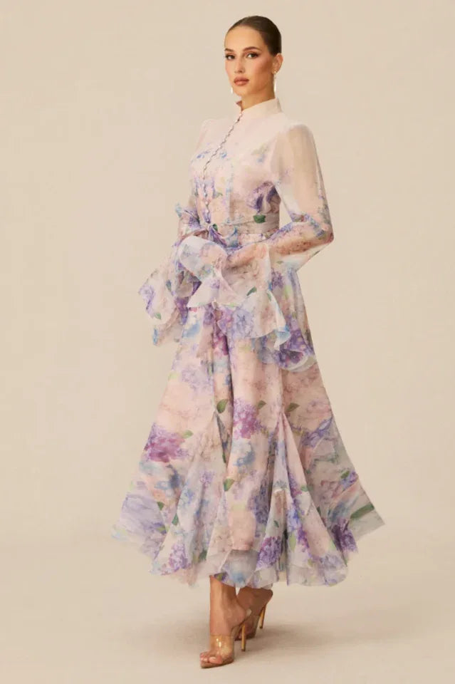 Alessia Floral Print Maxi Dress - TEVQA