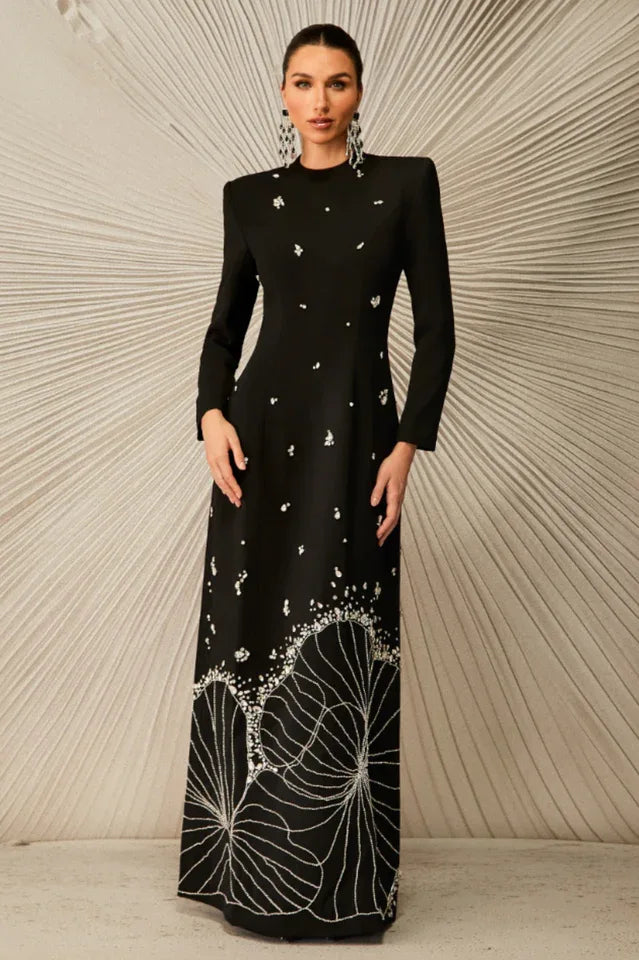 Virginia Diamond Embellished Maxi Dress - TEVQA Main image
