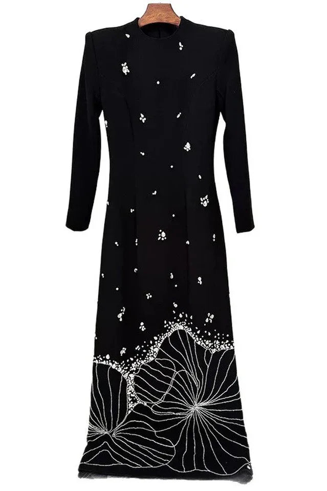 Virginia Diamond Embellished Maxi Dress - TEVQA
