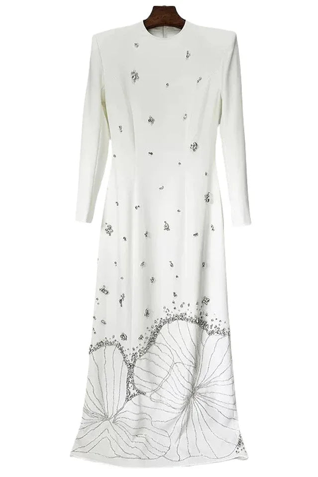 Virginia Diamond Embellished Maxi Dress - TEVQA