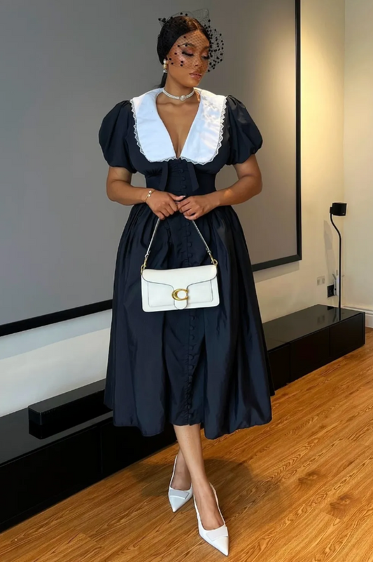 Athena Puff Sleeve Midi Dress | Dress In Beauty