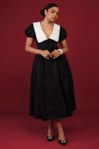 Athena Puff Sleeve Midi Dress - TEVQA