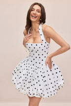 Vivianne Polka Dot Bubble Hem Dress - TEVQA