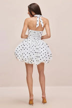 Vivianne Polka Dot Bubble Hem Dress - TEVQA