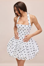 Vivianne Polka Dot Bubble Hem Dress - TEVQA