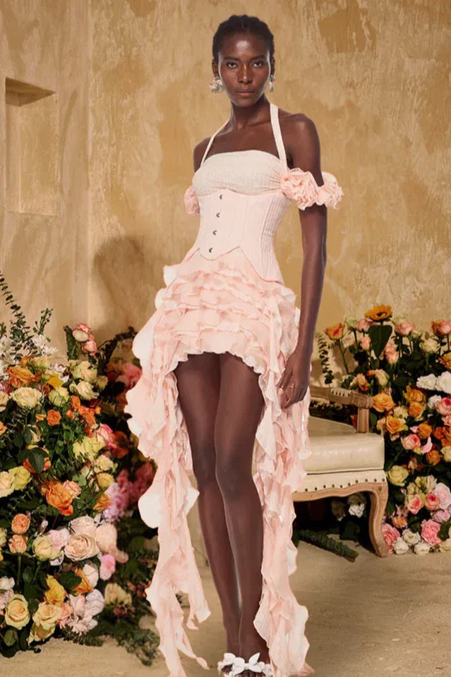 Halterneck Ruffled Dress - Evening & Special Occasion Secondary image