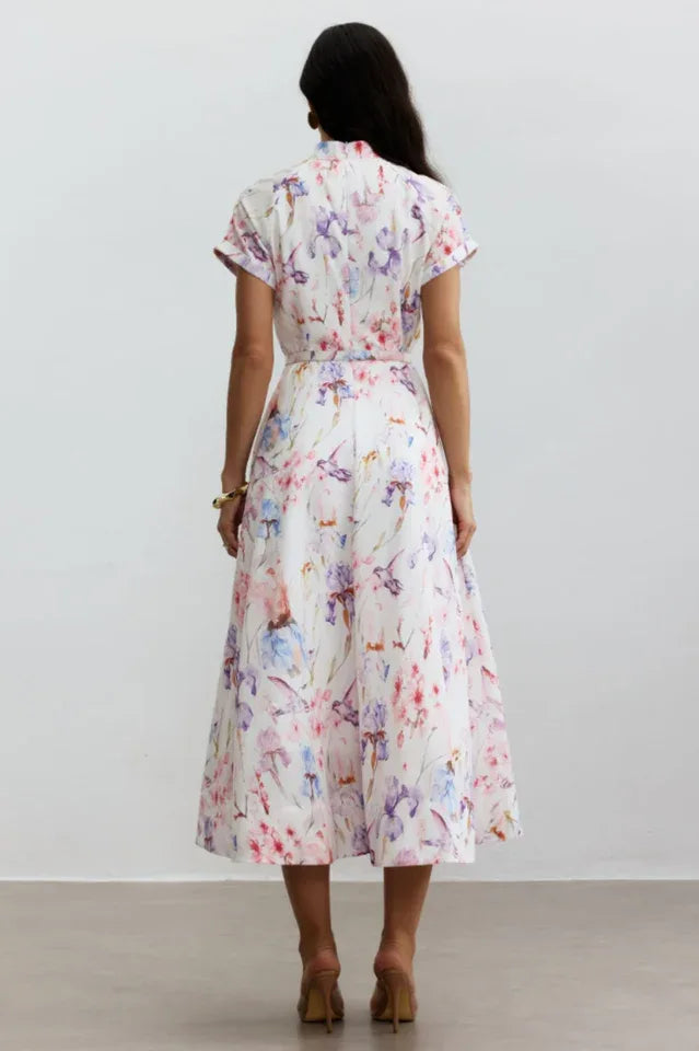 Floral print midi dress - View 6 | TEVQA