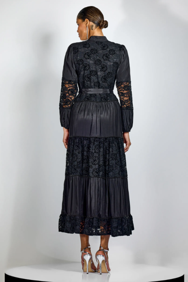 Quenna Lace Panel Midi Dress | Dress In Beauty