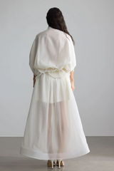 Eliza Tie Neck Semi-Sheer Dress | Dress In Beauty