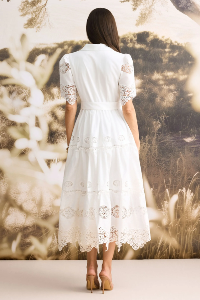 Ella Embroidered Lace Midi Dress | Dress In Beauty