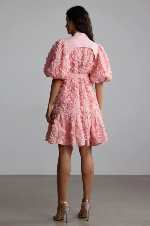 Emeline 3D Floral Mini Dress - View 6 | TEVQA
