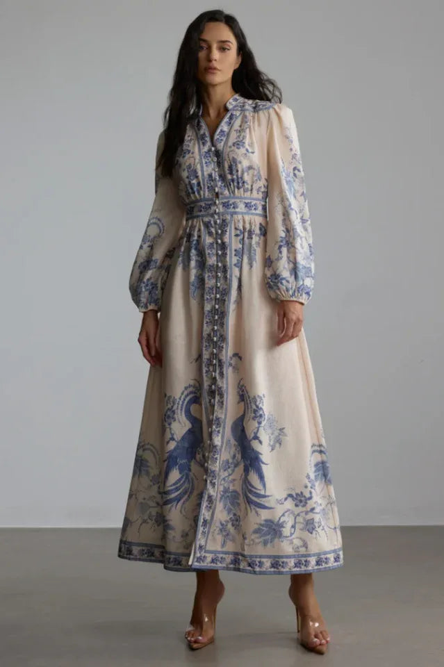 Melody Patterned Print Maxi Dress - View 7 | TEVQA
