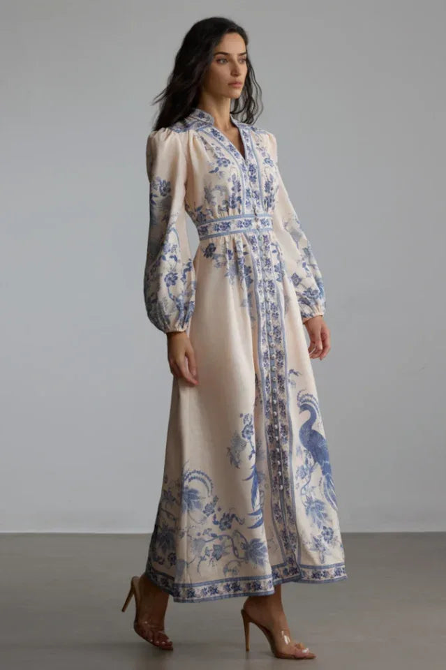 Melody Patterned Print Maxi Dress - View 8 | TEVQA