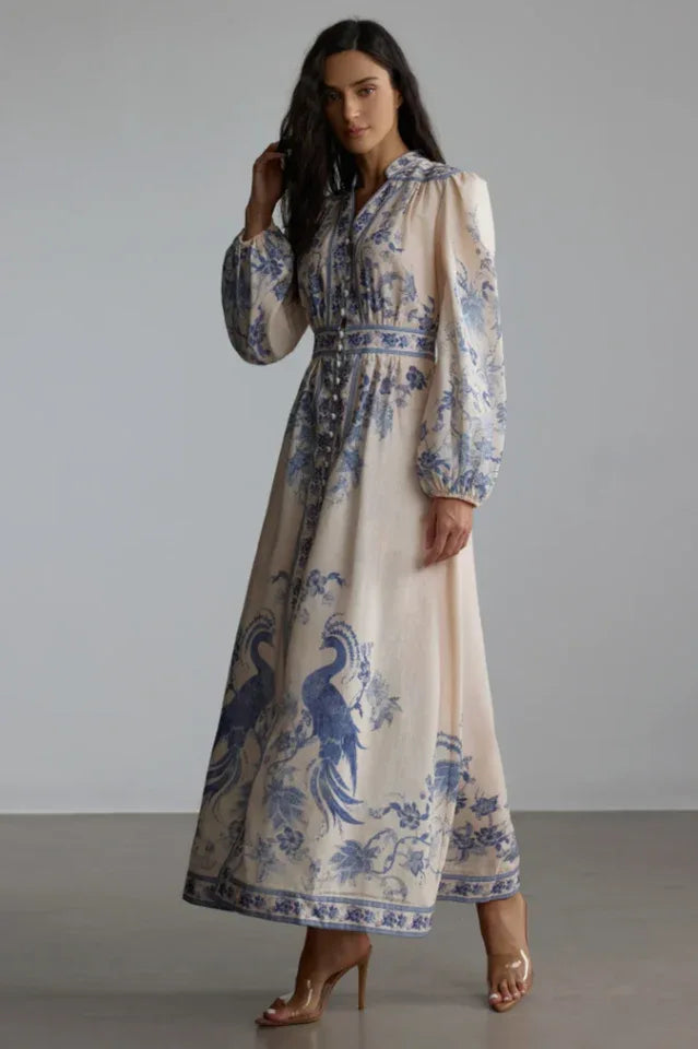 Melody Patterned Print Maxi Dress - View 10 | TEVQA