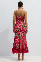 Gloria Strapless Floral Embroidery Maxi Dress - View 9 | TEVQA