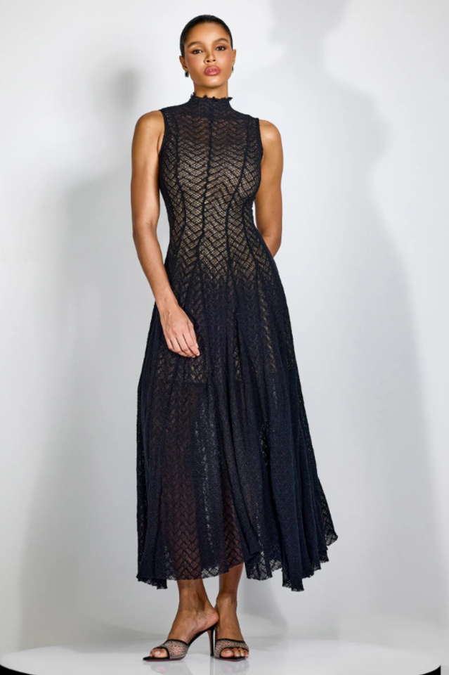 Lucas Black Lace Sleeveless Dress | Dress In Beauty