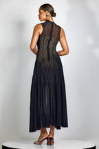 Textured Knit Fit and Flare Dress - View 6 | TEVQA