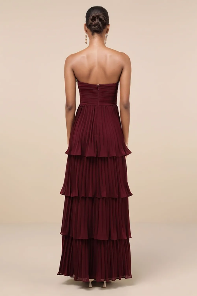 Anastasia Strapless Tiered Chiffon Maxi Dress | Dress In Beauty