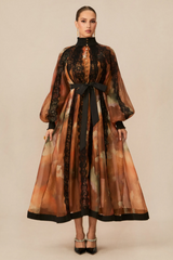 Alluring Glam Lace Panel Midi Dress