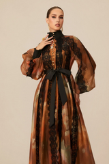 Alluring Glam Lace Panel Midi Dress