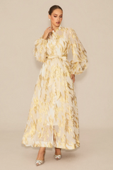 Aitana Metallic Print Maxi Dress