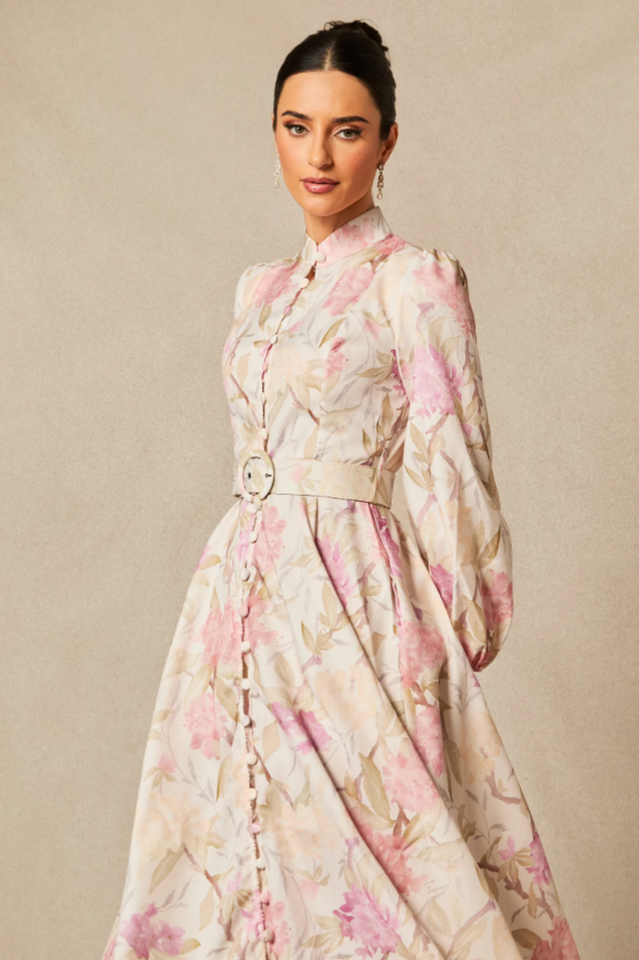 Callie Floral Print Midi Dress