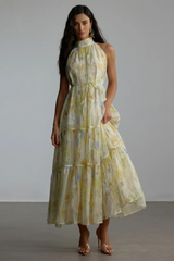 Fiona Floral Print Sleeveless Maxi Dress
