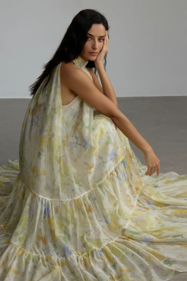 Fiona Floral Print Sleeveless Maxi Dress