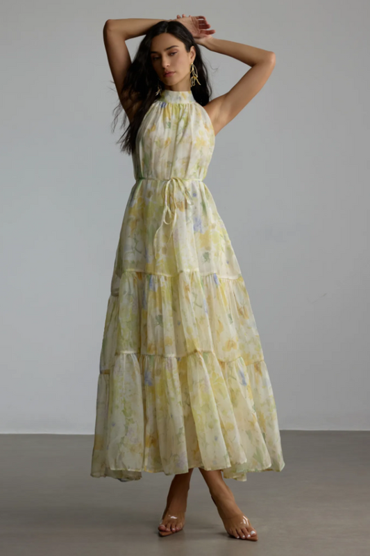Fiona Floral Print Sleeveless Maxi Dress