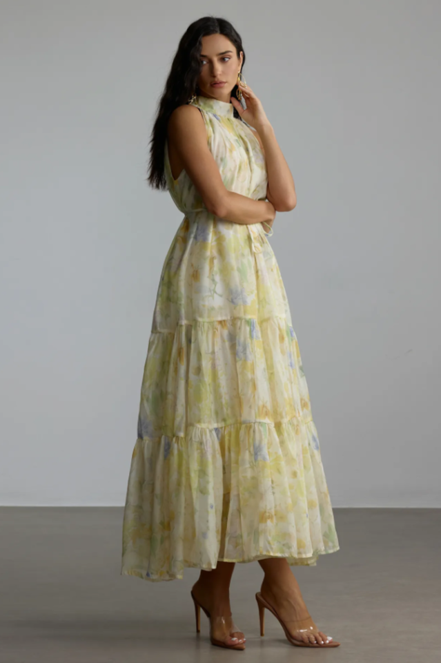 Fiona Floral Print Sleeveless Maxi Dress