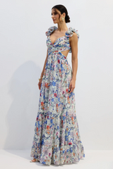 Marissa Cut Out Ruffle Maxi Dress