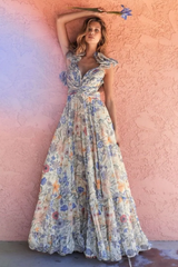 Marissa Cut Out Ruffle Maxi Dress