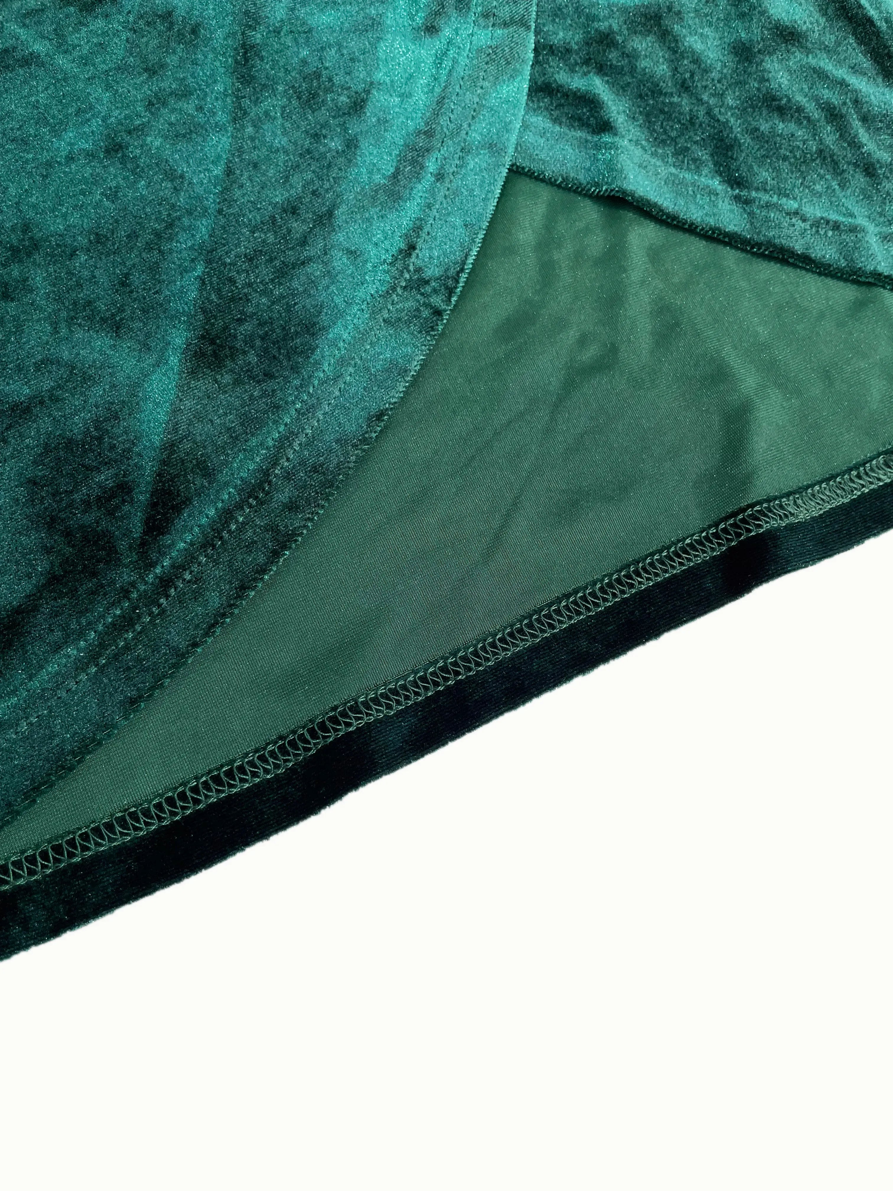 Emerald velvet one-shoulder ruched midi dress - View 11 | TEVQA