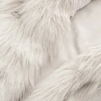 close-up of the cream faux fur texture