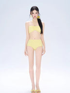 Yellow Bikini & Crochet Cover-Up 3-Piece Set