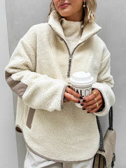 Aspen Lodge Contrast Sherpa Half-Zip Pullover - TEVQA