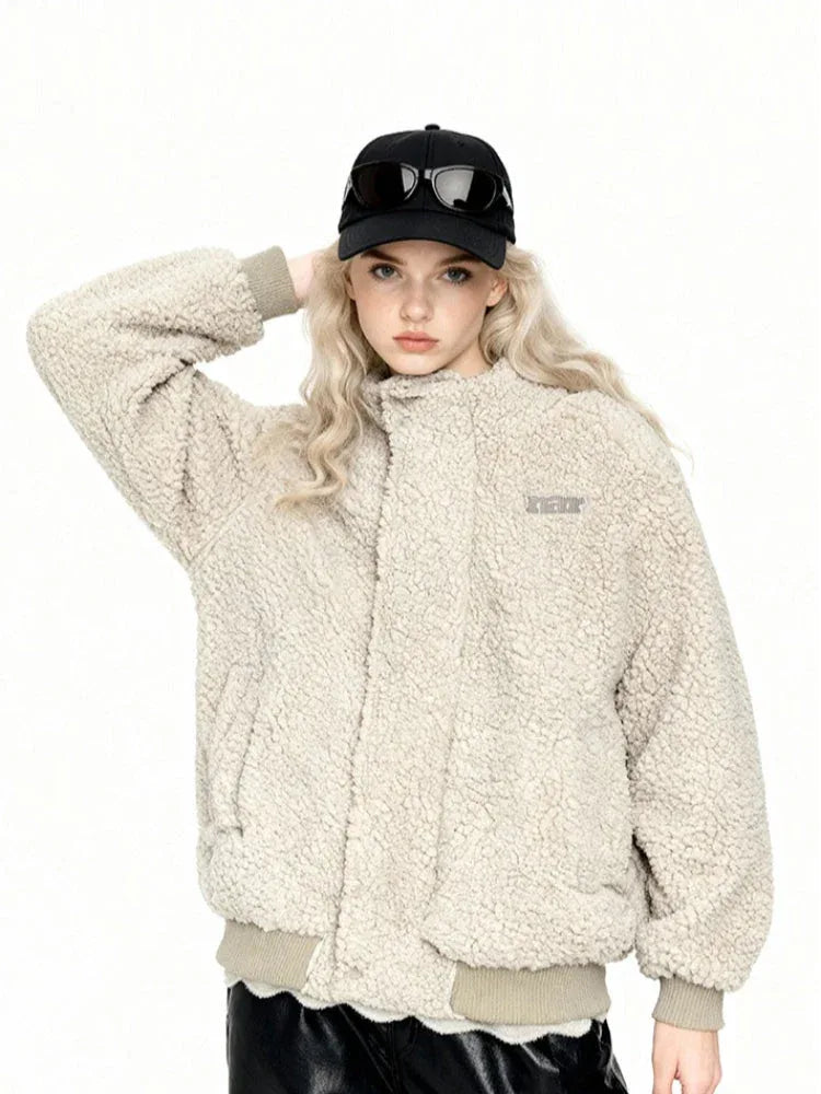 Comfy Chic Oversized Sherpa Fleece Jacket - TEVQA