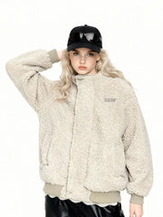Comfy Chic Oversized Sherpa Fleece Jacket - TEVQA