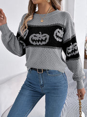 Festive Pumpkin Patch Knit Sweater