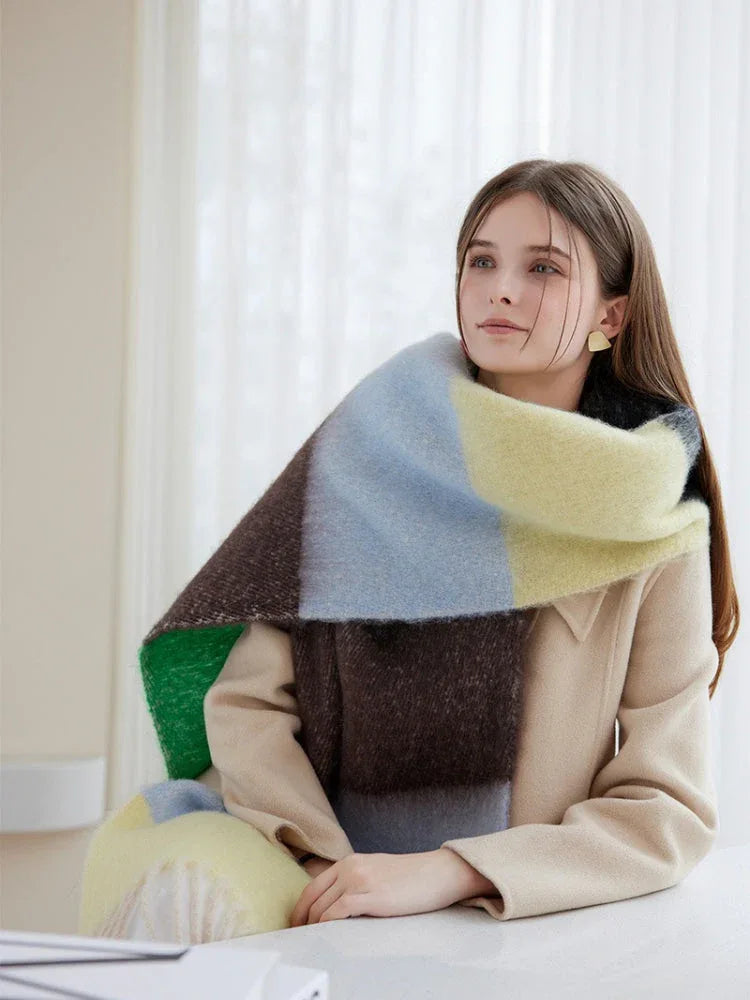 Oversized Striped Knit Scarf - View 13 | TEVQA