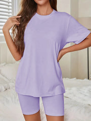 Oversized Tee & Biker Shorts Lounge Set
