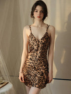 Satin slip dress and robe set - View 7 | TEVQA