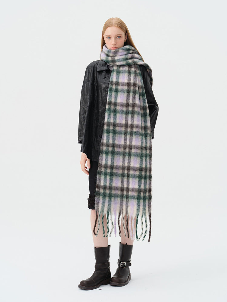 Dopamine Pastel Rainbow Plaid Scarf