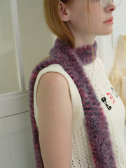 Y2K Soft Girl Pink Faux Mink Skinny Scarf