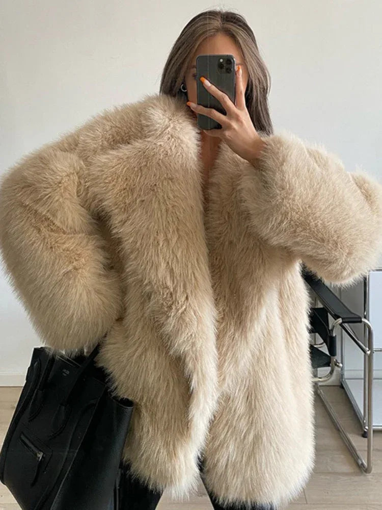 Shaggy Faux Fur Coat - View 6 | TEVQA