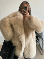 Shaggy Faux Fur Coat - View 6 | TEVQA
