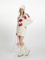 Y2K Winter Coquette Cold Shoulder Sweater - TEVQA